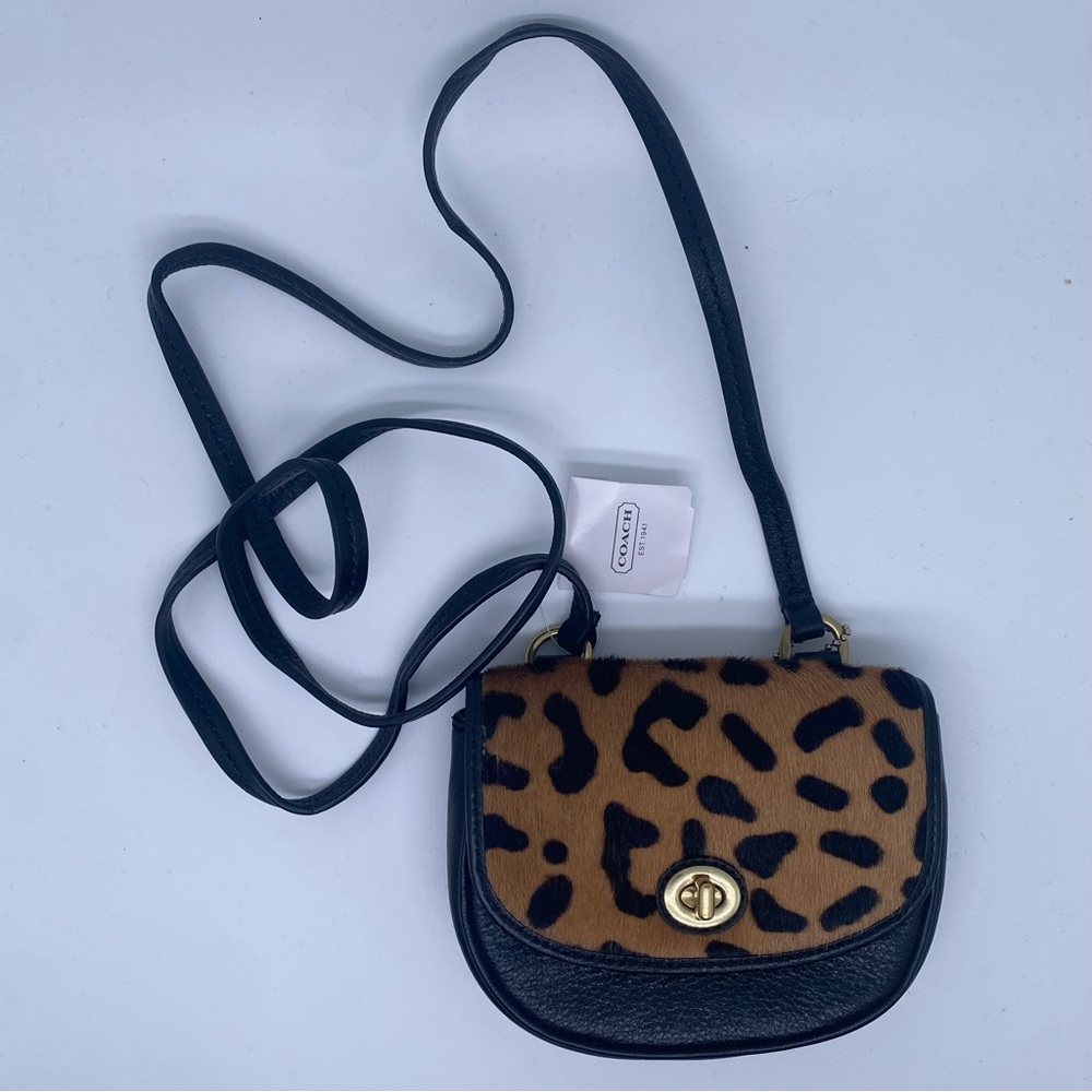 Coach Park Haircalf Cheetah Print Mini Crossbody